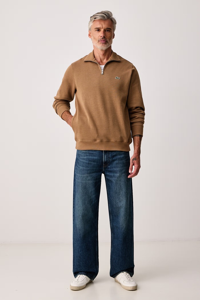 Lacoste Półgolf męski bawełniany SH1927 brązowy SS26