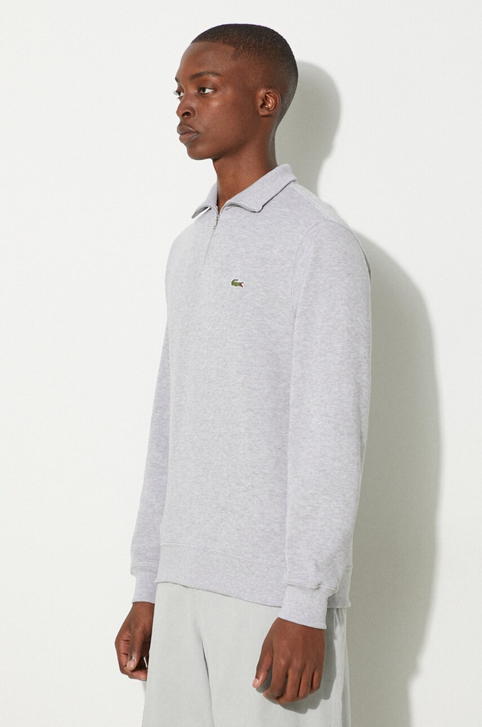 Одежда Хлопковый свитер Lacoste SH1927 серый