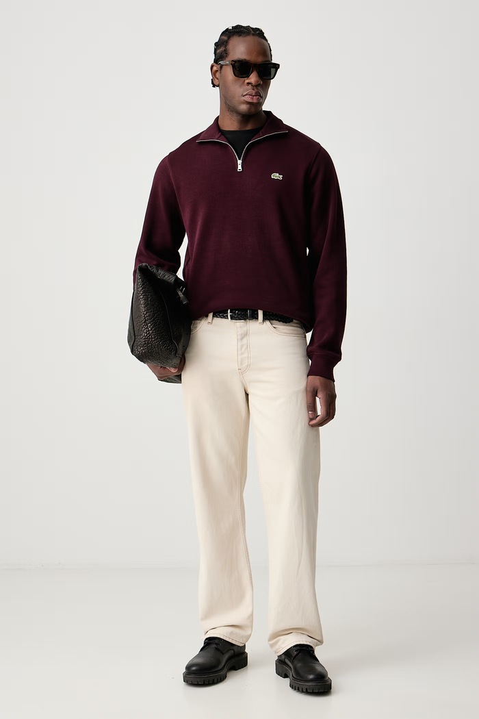 Lacoste Maletă pentru bărbați din bumbac SH1927 burgundia SS26