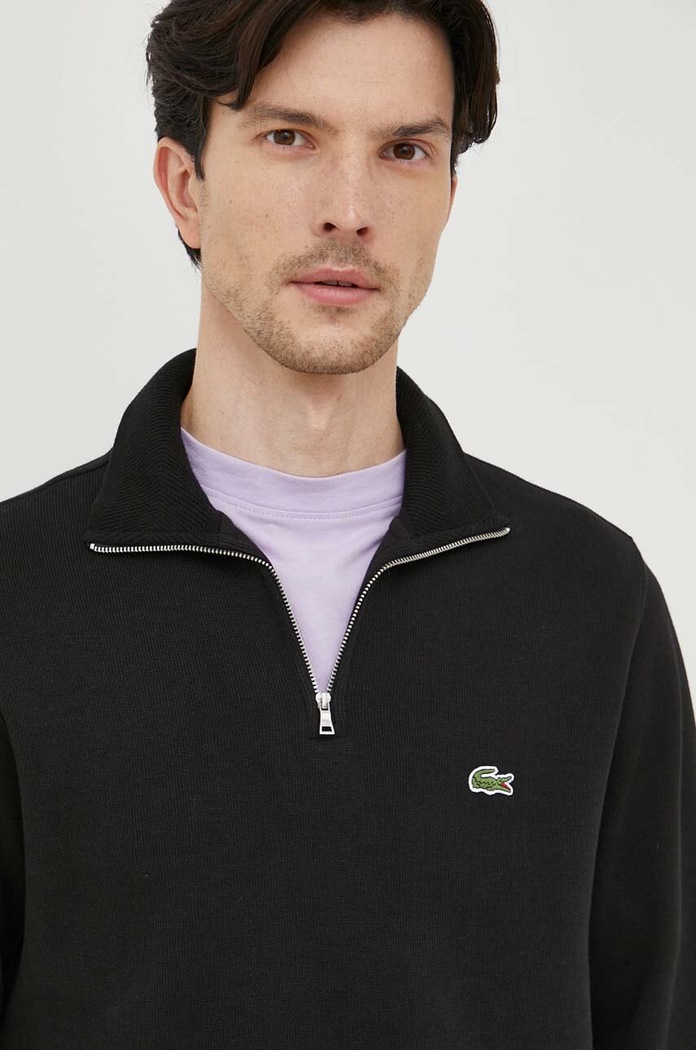 Lacoste sweter bawełniany czarny SH1927