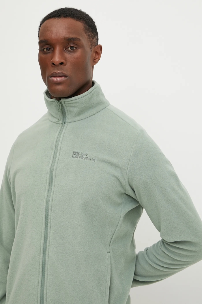 Športová mikina Jack Wolfskin Taunus bez kapucne zelená 1711451