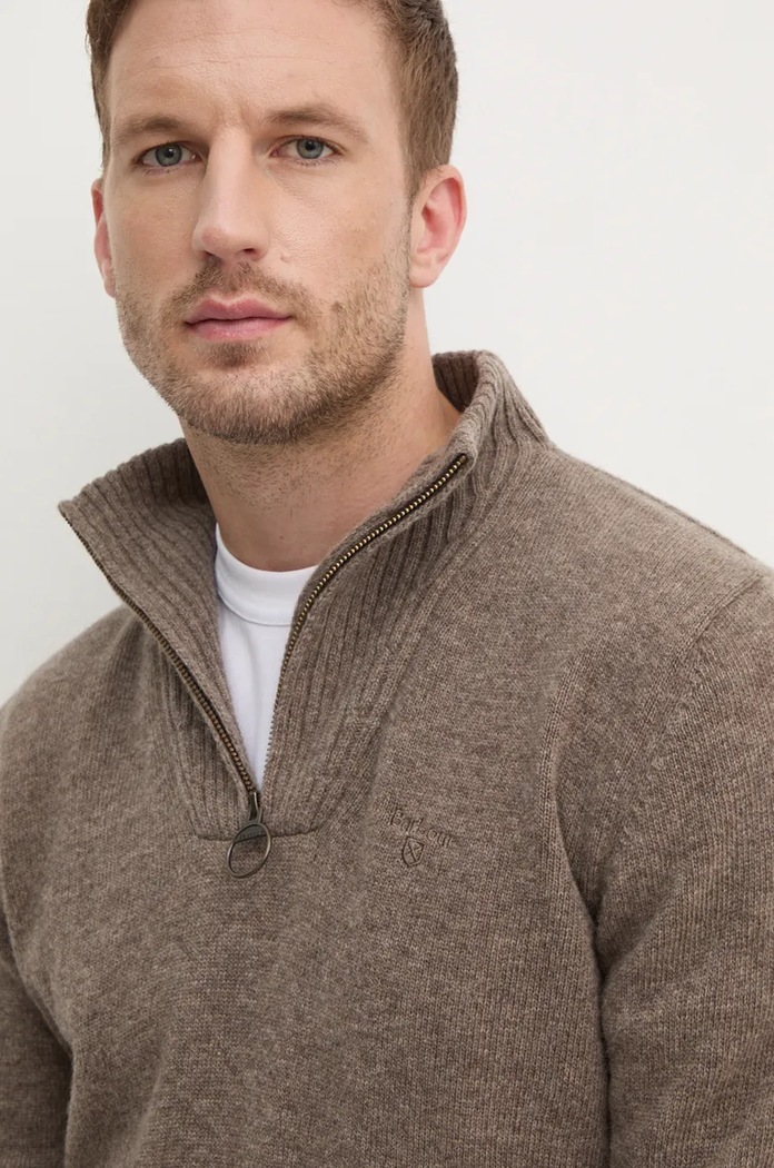 Maglione da uomo in lana Barbour MKN0339 beige