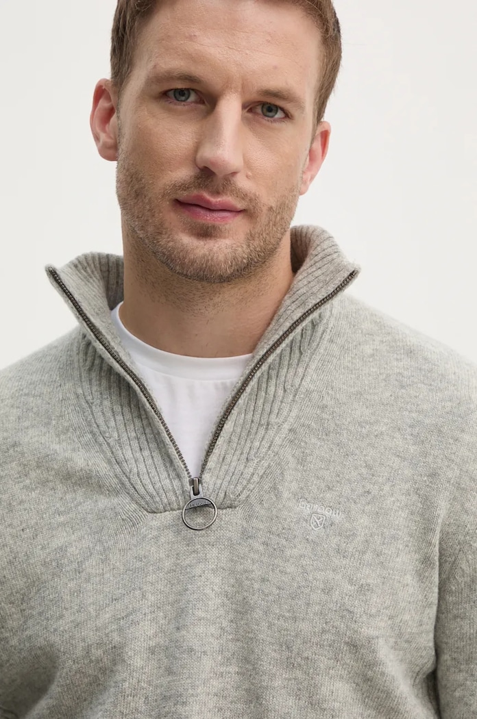 Maglione da uomo in lana Barbour MKN0339 grigio