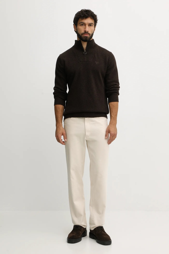 Barbour Maglione da uomo in lana MKN0339 marrone AA00