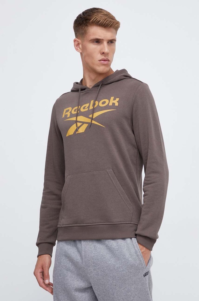 Суичър Reebok с качулка кафяв 100071051