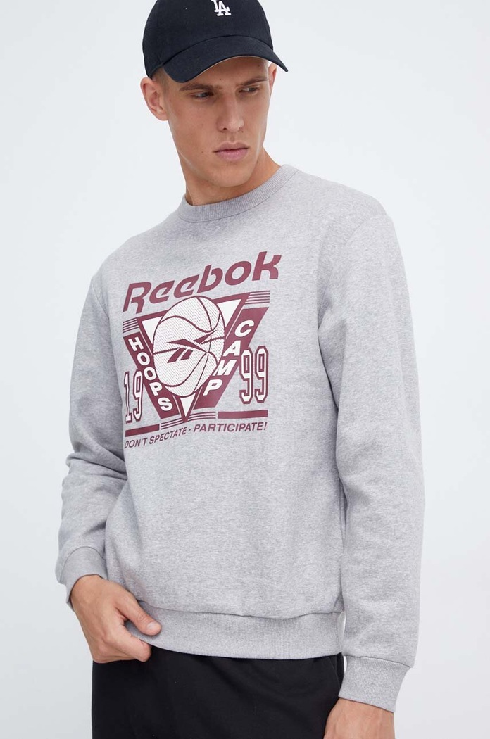 Mikina Reebok Classic Basketball bez kapucne sivá 100068519