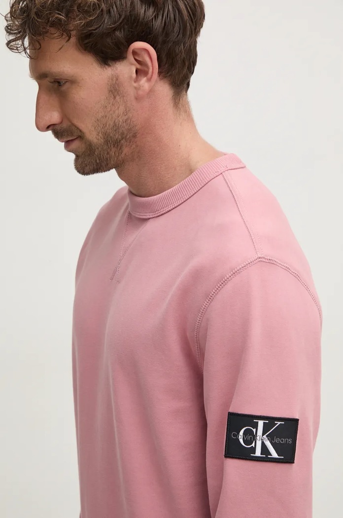 Bavlněná mikina Calvin Klein Jeans růžová J30J323426