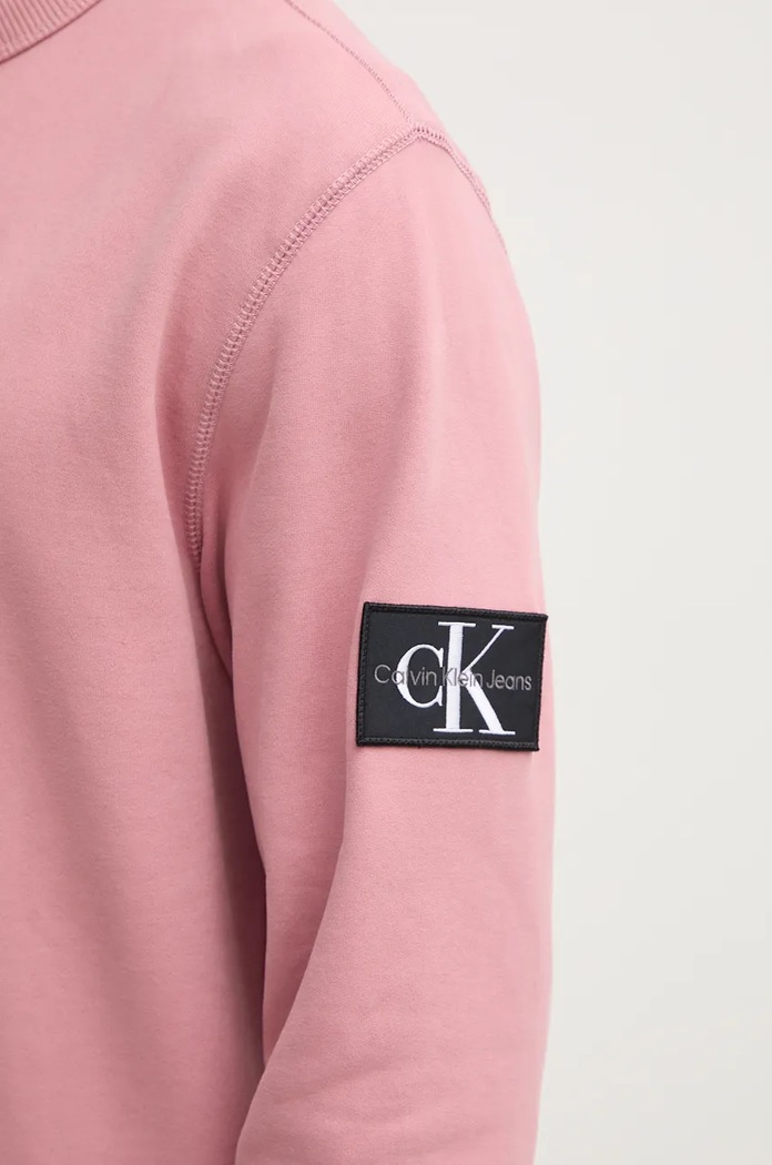 Bavlněná mikina Calvin Klein Jeans J30J323426 růžová