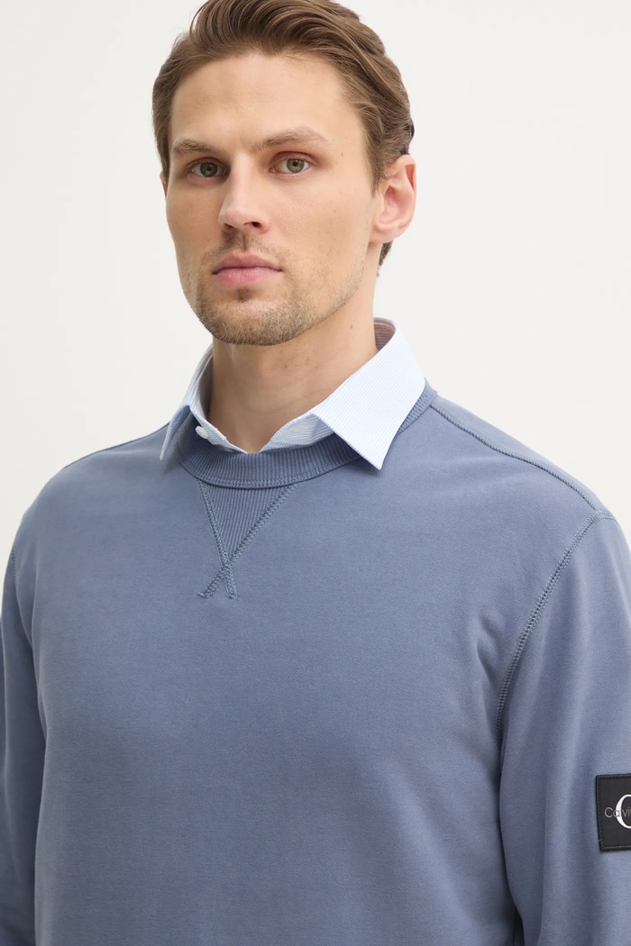 Bavlněná mikina Calvin Klein Jeans modrá J30J323426