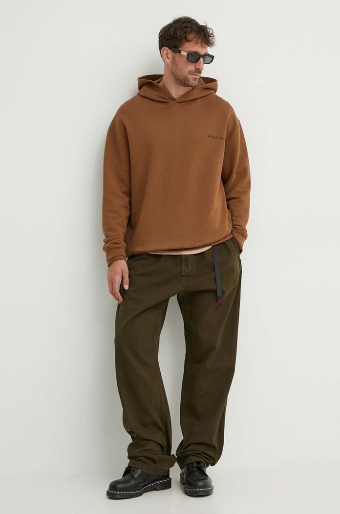 A-COLD-WALL* hanorac de bumbac ESSENTIALS SMALL LOGO HOODIE ACWMW145 maro AW23