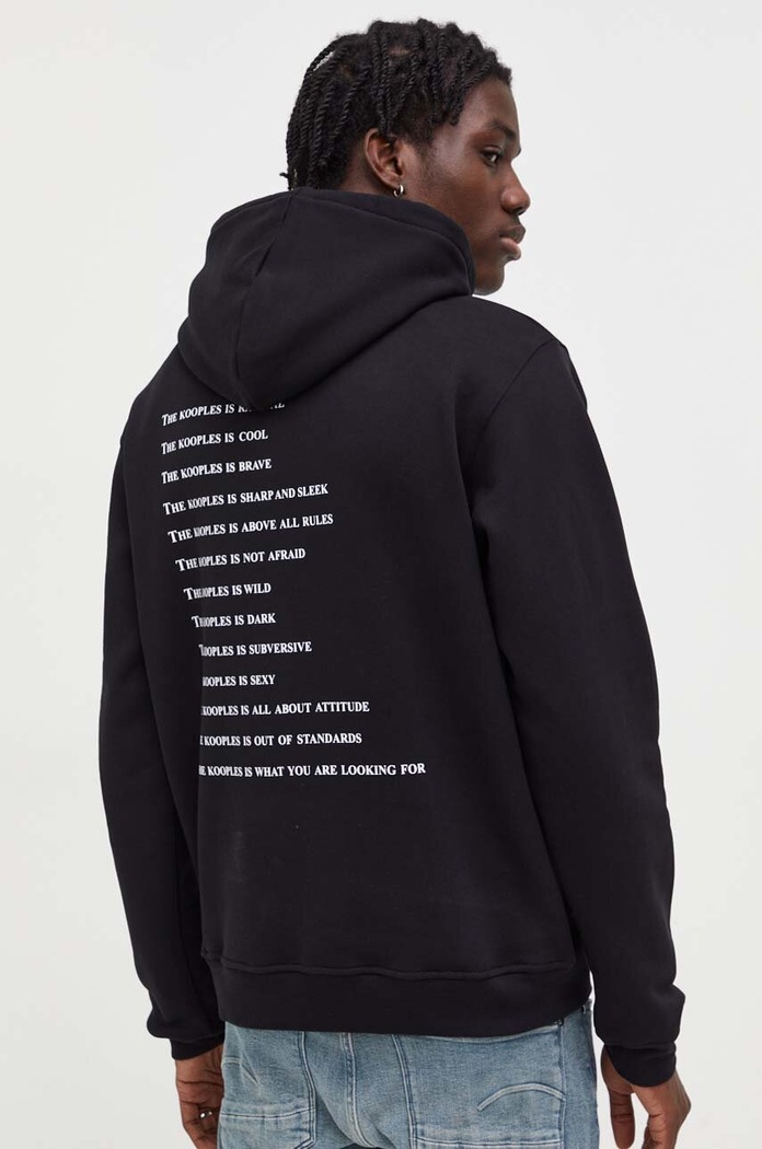 Bavlnená mikina The Kooples HSWE25090K čierna AW23
