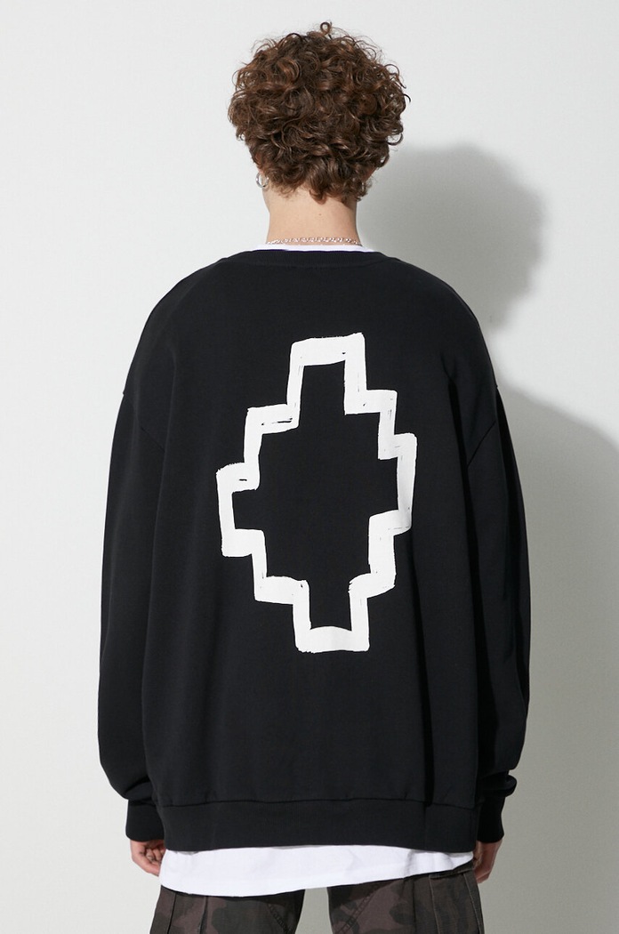 Marcelo Burlon hanorac de bumbac Tempera print negru CMBA049C99FLE0011001