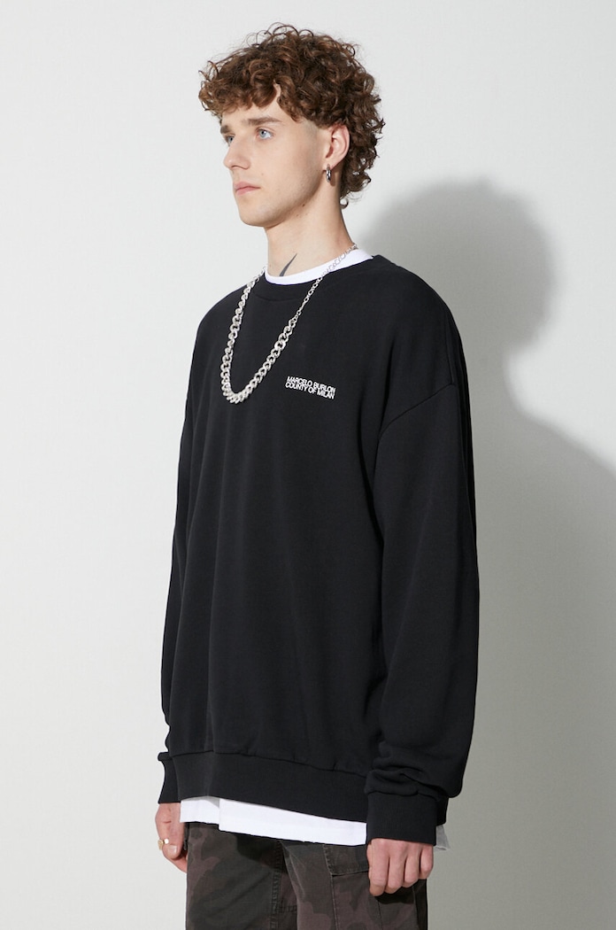 Îmbrăcăminte Marcelo Burlon hanorac de bumbac Tempera CMBA049C99FLE0011001 negru