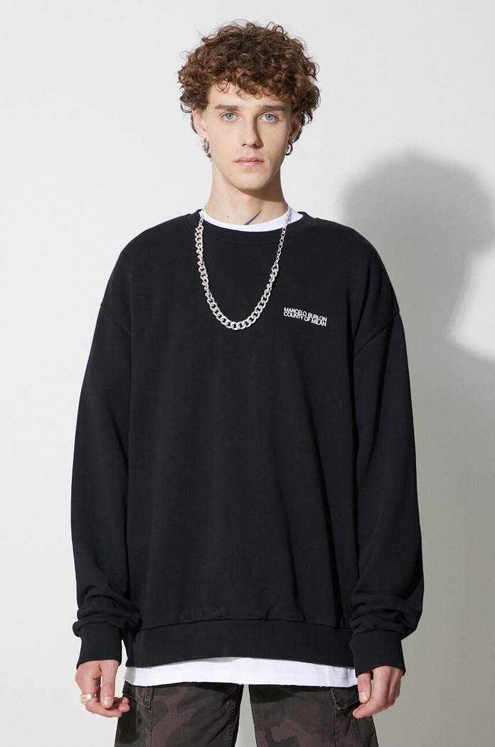 Marcelo Burlon hanorac de bumbac Tempera negru CMBA049C99FLE0011001