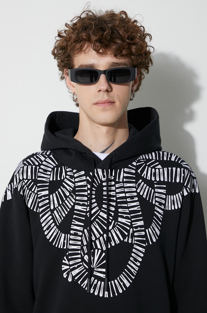 Marcelo Burlon hanorac de bumbac Snake Wings CMBB007C99FLE0031001 negru