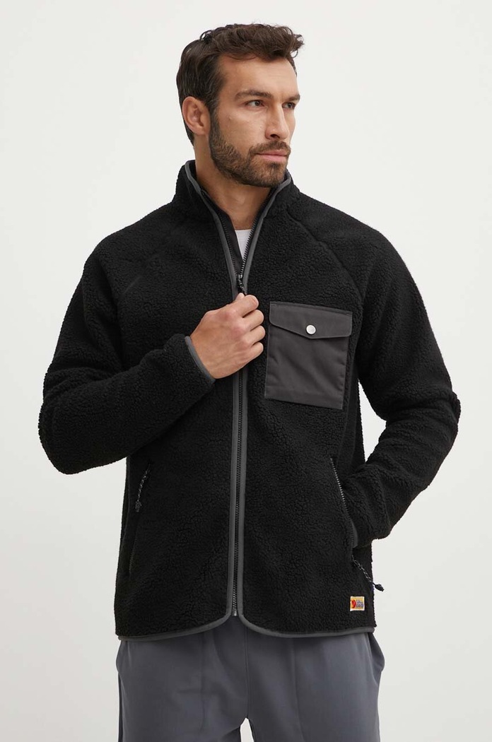 Mikina Fjallraven Vardag Pile bez kapucne čierna F84158.550.030
