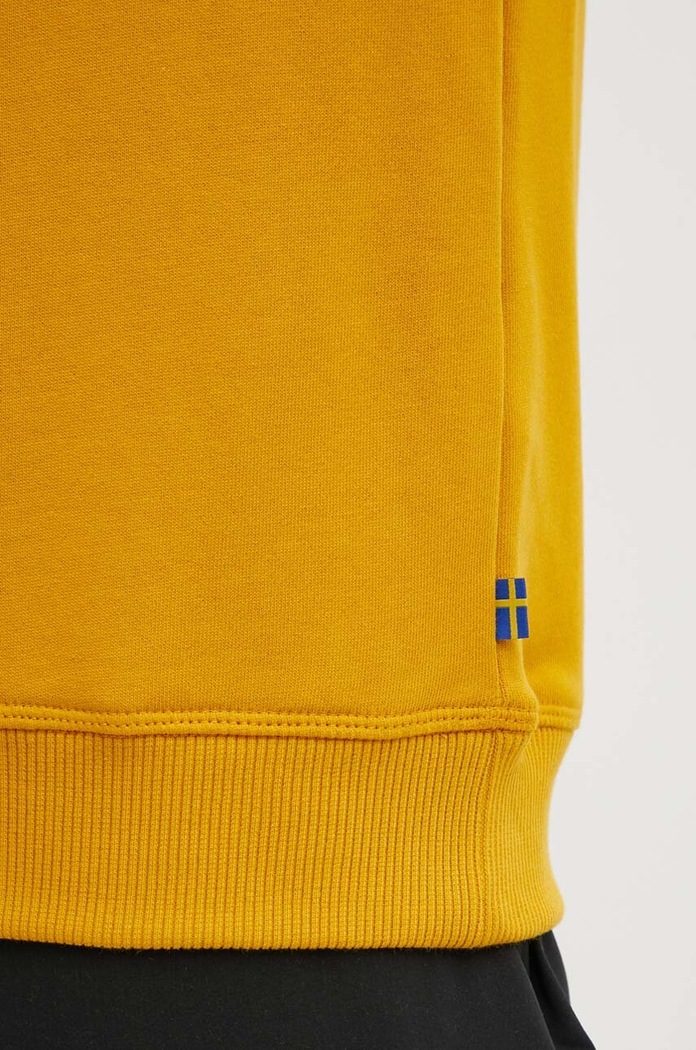 Fjallraven bluza bawełniana 1960 Logo Badge Sweater F87163.161 żółty