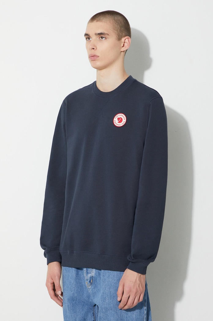 Cotton sweatshirt 1960 Logo Fjallraven F87163.555 navy