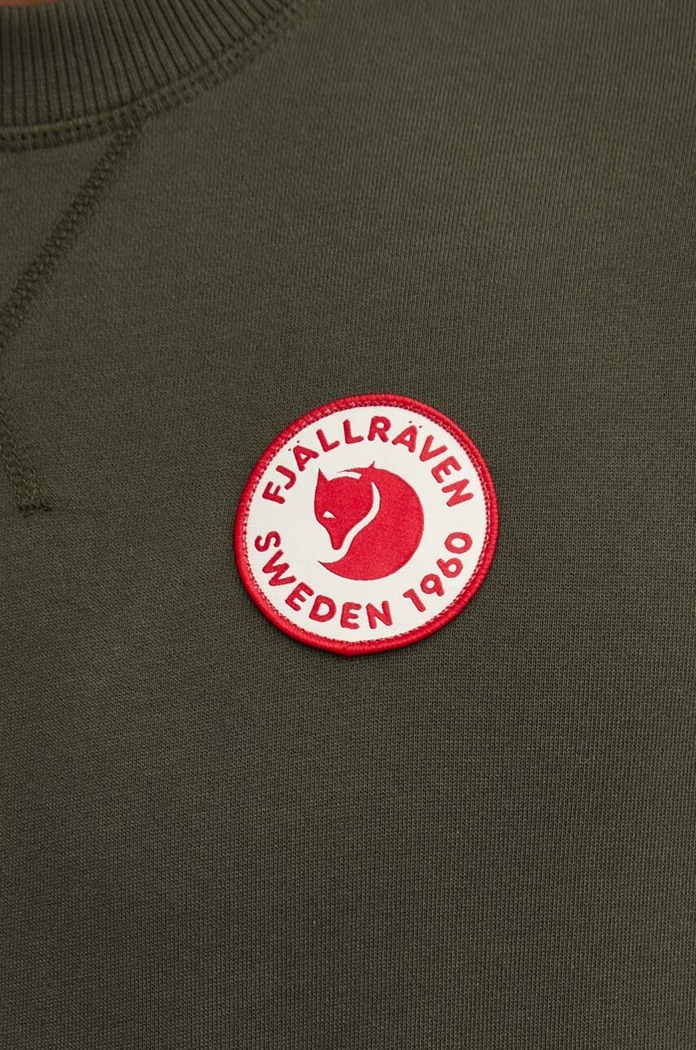 Fjallraven pamut melegítőfelső 196 Logo 1960 Badge Sweater F87163.662 zöld