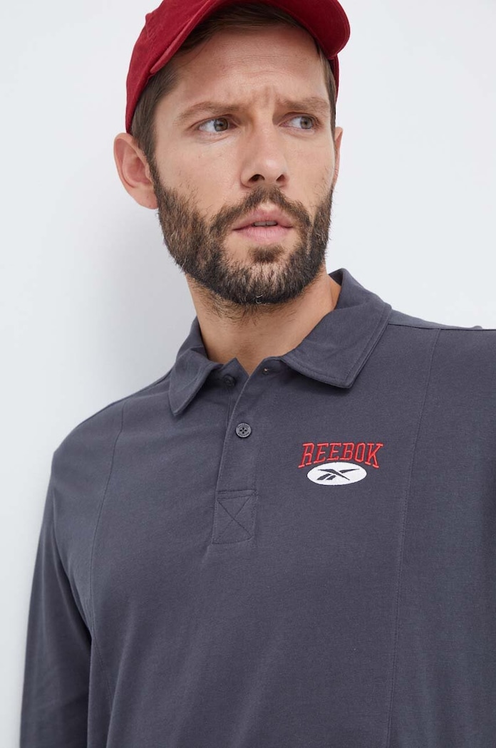 Bavlnené tričko s dlhým rukávom Reebok Classic sivá 100036751
