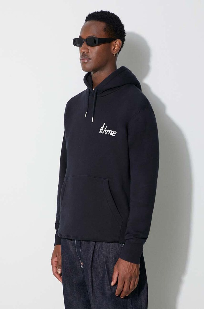 Βαμβακερή μπλούζα Norse Projects Arne Relaxed Organic Chain Stitch σκούρο μπλε N20.1358.7004