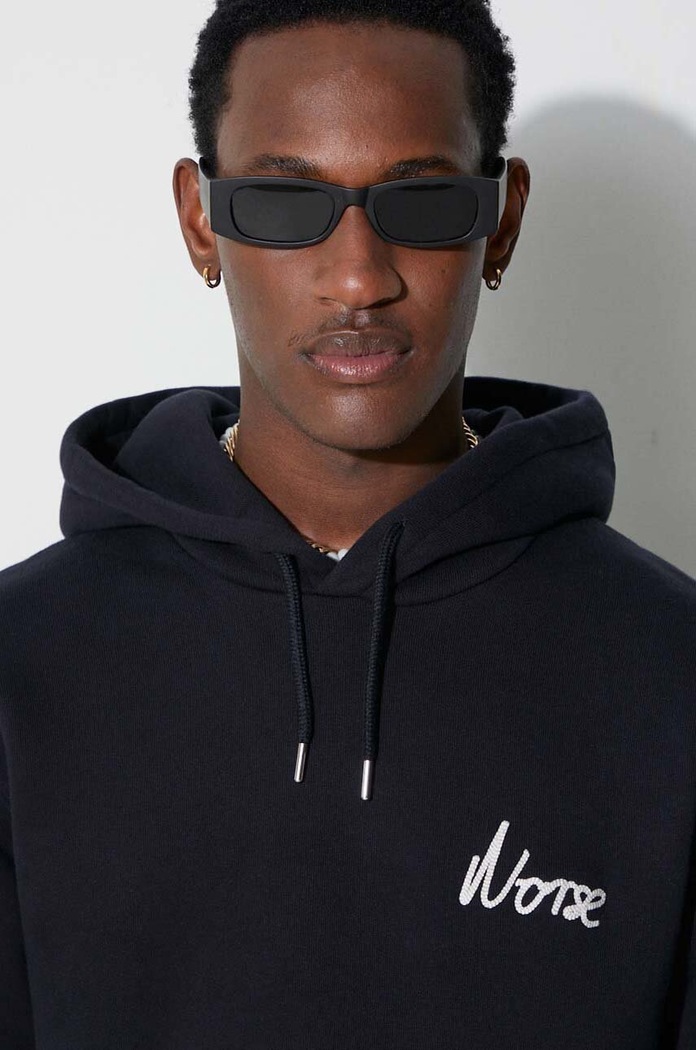 Βαμβακερή μπλούζα Norse Projects Arne Relaxed Organic Chain Stitch N20.1358.7004 σκούρο μπλε