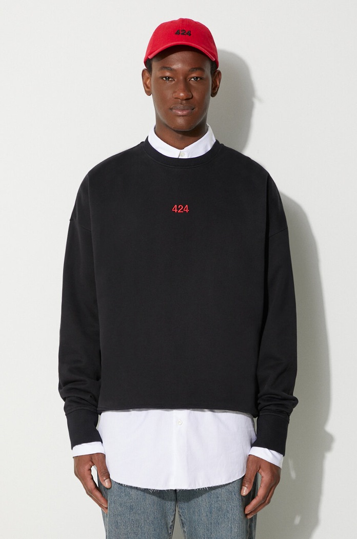 424 cotton sweatshirt cotton black 35424M42RX.236536