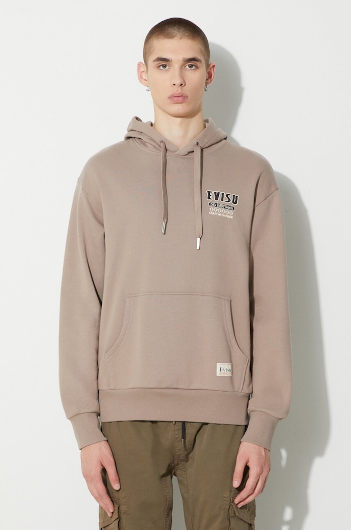 Evisu cotton sweatshirt Double Kamon EMB beige 2EAHTM3SW1076RXCT