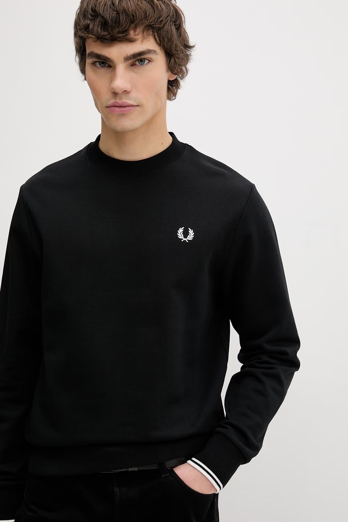 Bombažen pulover Fred Perry črna M7535.184
