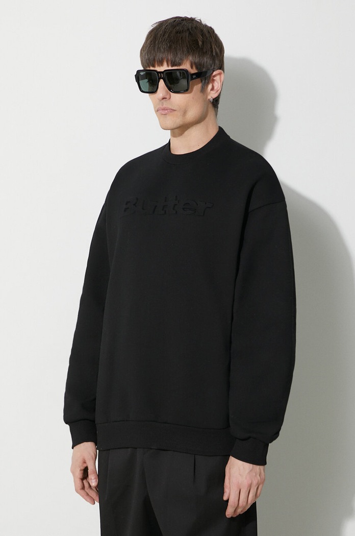 Butter Goods bluza Embossed Logo Crewneck Sweatshirt czarny BGQ423D11104