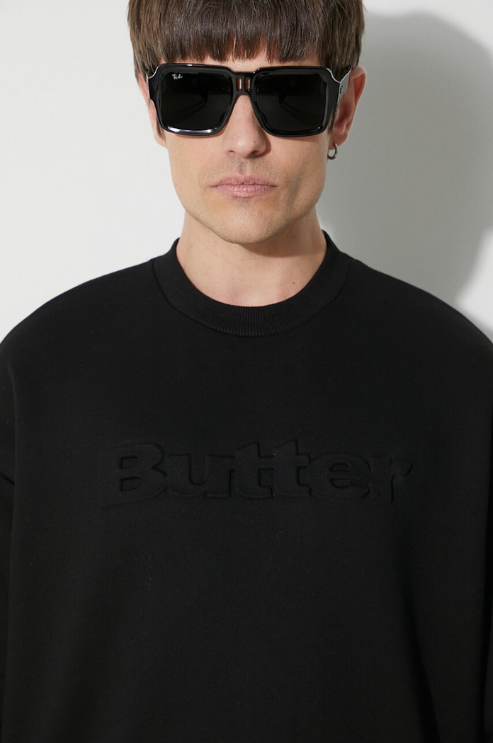Butter Goods bluza Embossed Logo Crewneck Sweatshirt BGQ423D11104 czarny
