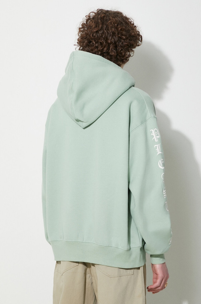 Μπλούζα PLEASURES Oe Zip Up Hoodie P23W038.MATCHA πράσινο AW23