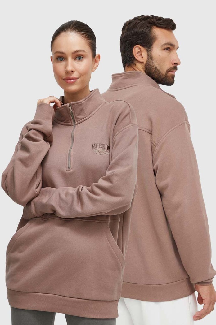 Reebok Classic pamut melegítőfelső pamut barna 100036747