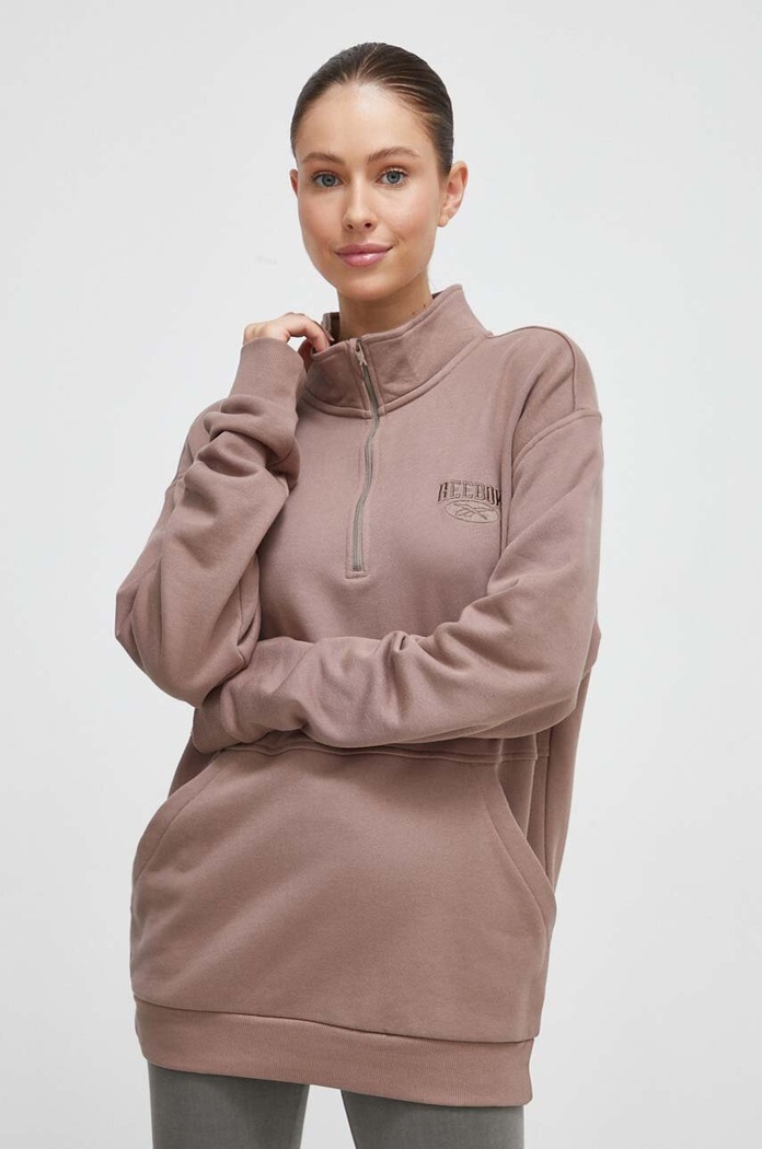 Ruházat Reebok Classic pamut melegítőfelső 100036747 barna