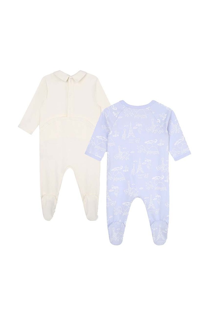 Kenzo Kids śpioszki bawełniane niemowlęce 2-pack K98144 niebieski AW23