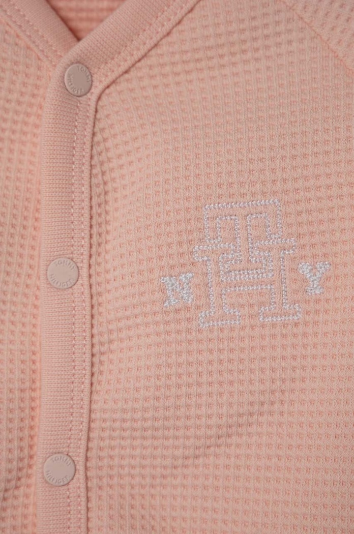 Tommy Hilfiger pajacyk niemowlęcy bawełniany KN0KN01683.9BYX różowy