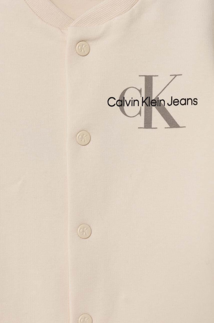 Chłopiec Calvin Klein Jeans pajacyk niemowlęcy IN0IN00136.9BYX beżowy