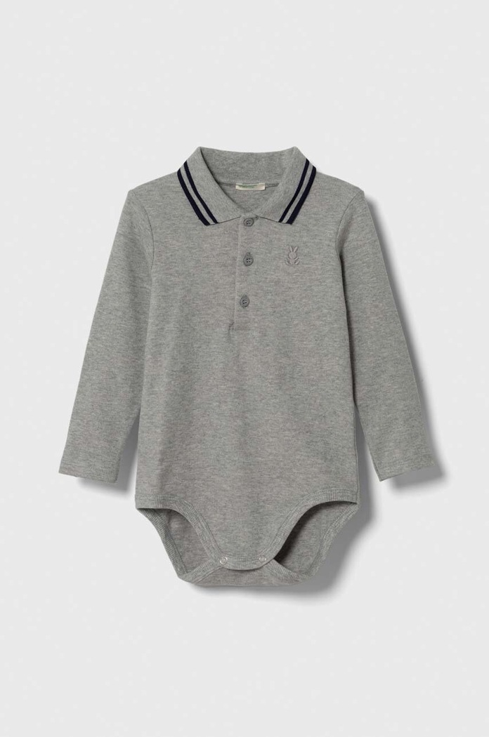 Bavlněné kojenecké body United Colors of Benetton Kojenecký výrobek šedá 3CDIAB00F.W.SEASONAL