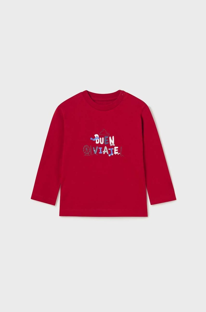 Mayoral longsleeve bawełniany niemowlęcy 2-pack 2022.3F.Baby.9BYX czerwony AW23