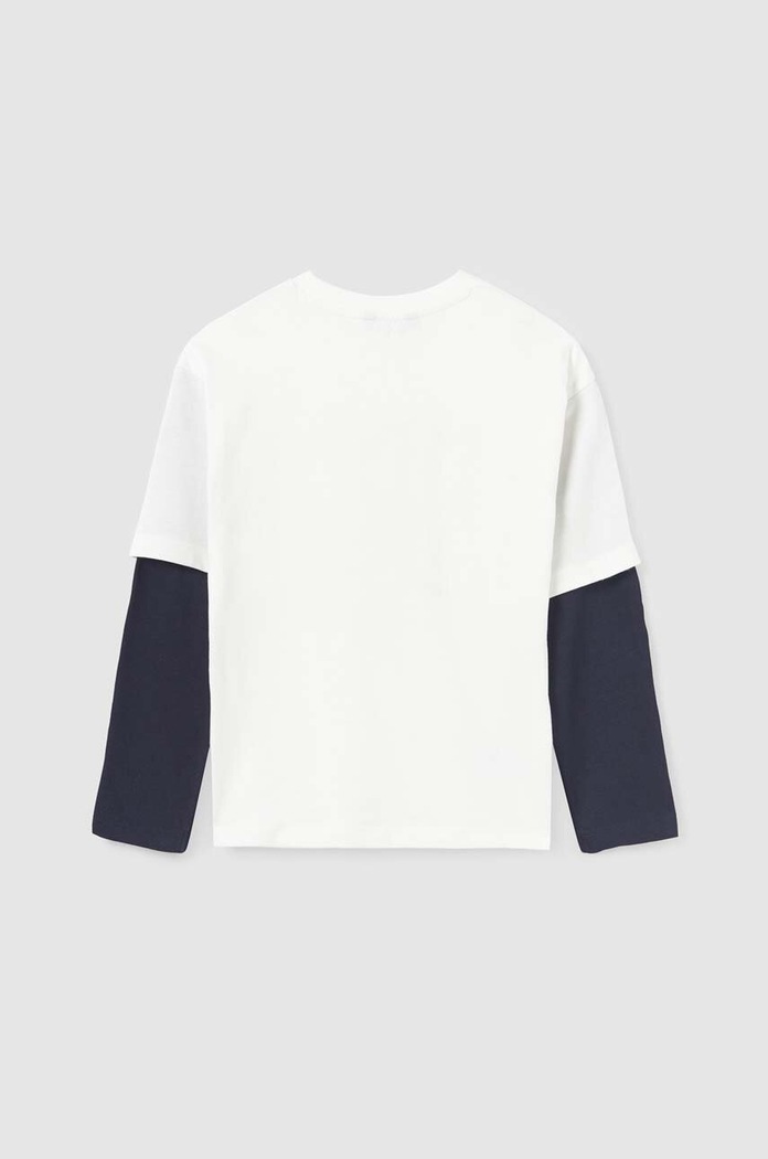 Mayoral longsleeve bawełniany dziecięcy beżowy 7060.7B.Junior.9BYX