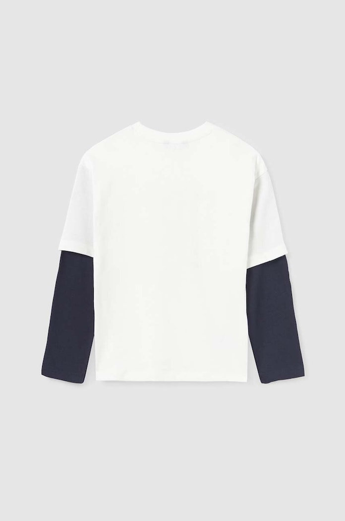Mayoral longsleeve bawełniany dziecięcy beżowy 7060.7B.Junior.9BYX