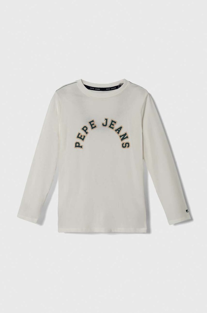 Pepe Jeans longsleeve bawełniany dziecięcy nadruk biały PB503730