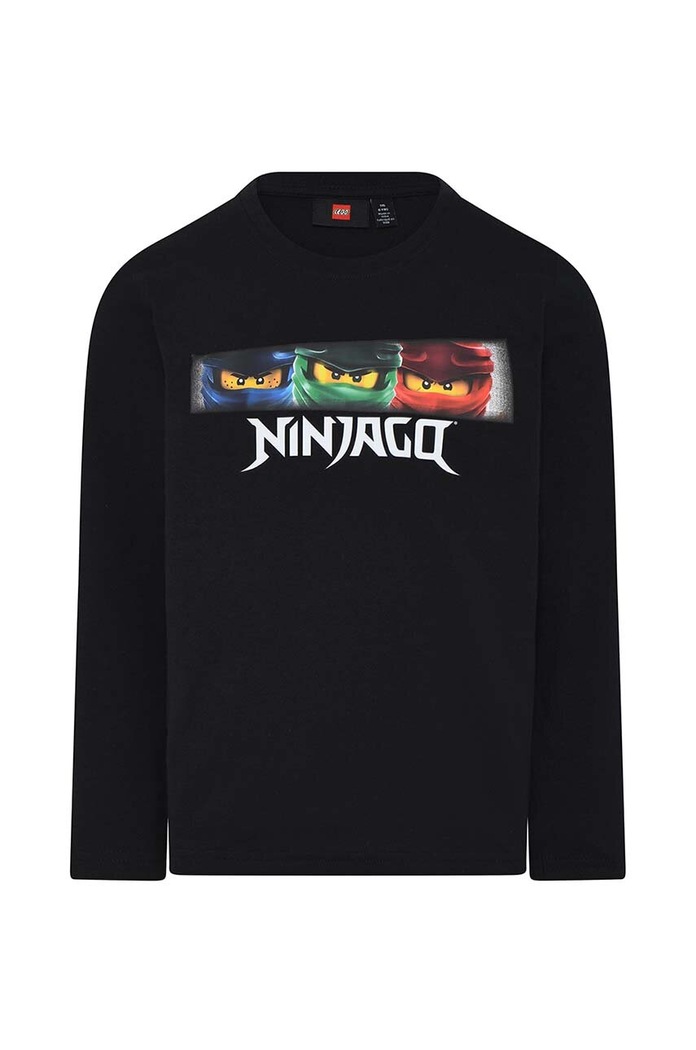 Lego longsleeve bawełniany dziecięcy nadruk czarny 12010892