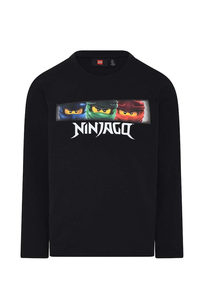 Lego longsleeve bawełniany dziecięcy nadruk czarny 12010892