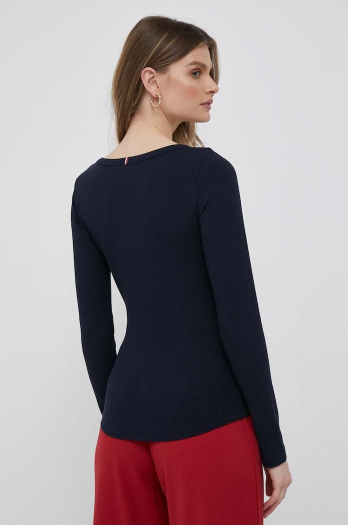 Oblečenie Tričko s dlhým rukávom Tommy Hilfiger WW0WW38869 tmavomodrá