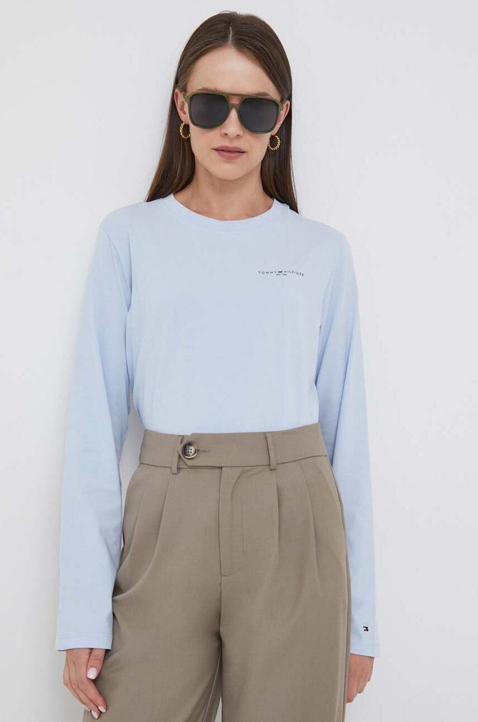 Tommy Hilfiger longsleeve niebieski WW0WW39784