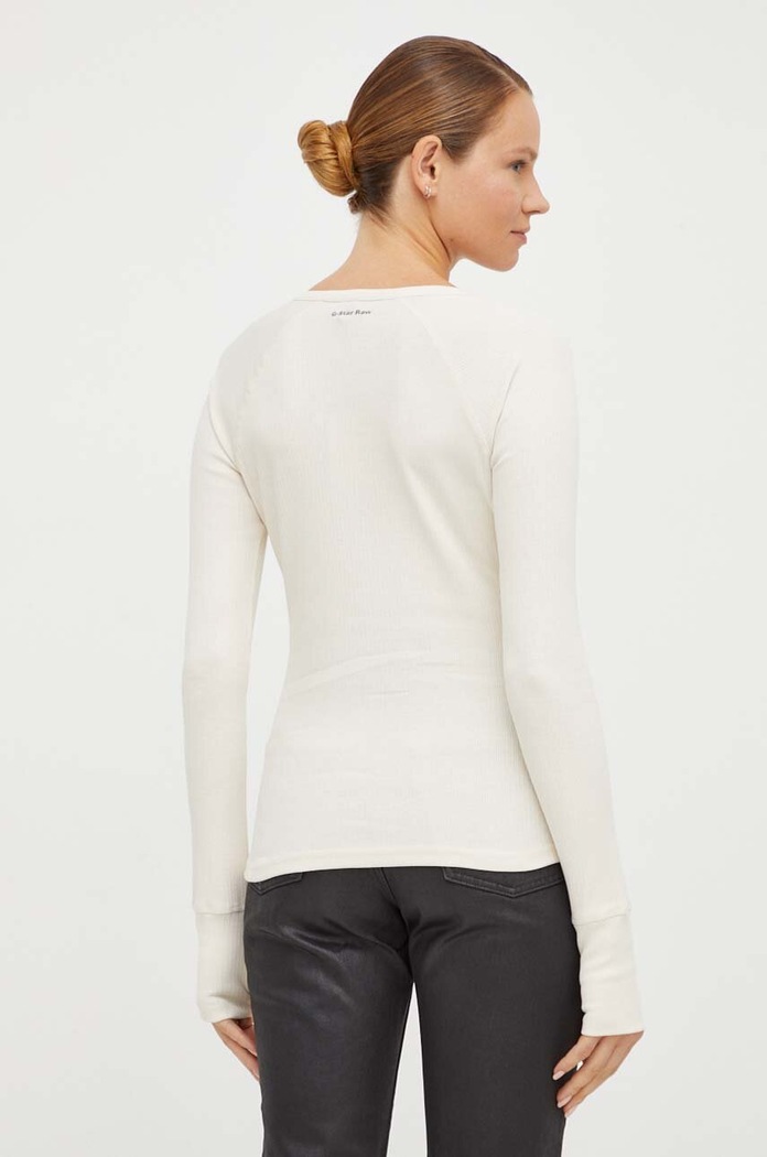 Odzież G-Star longsleeve bawełniany D23342.D289 beżowy