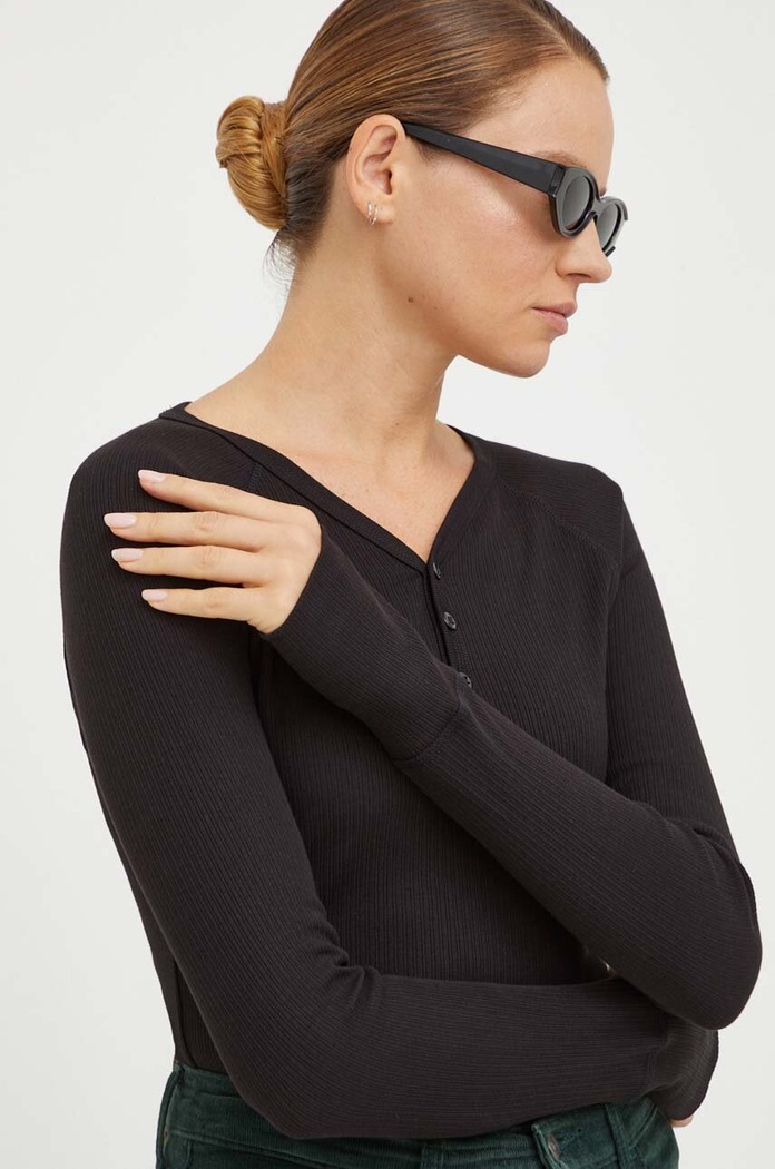 G-Star longsleeve bawełniany bawełna czarny D23342.D289