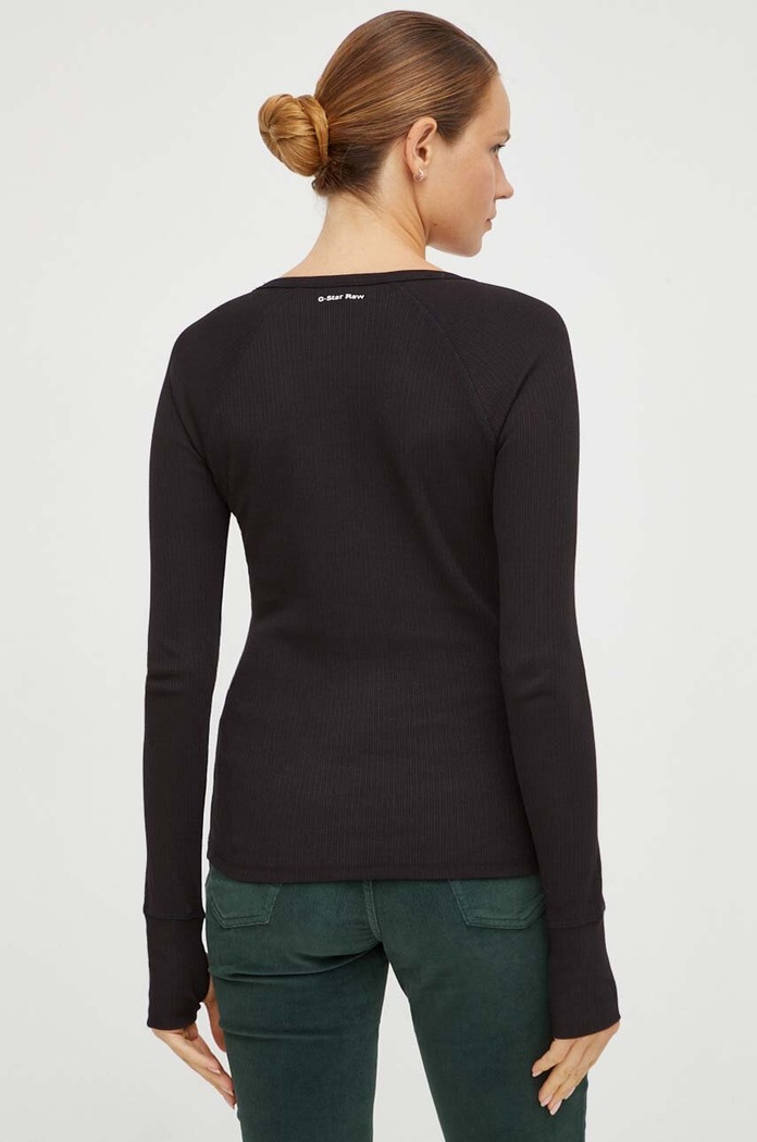 Odzież G-Star longsleeve bawełniany D23342.D289 czarny