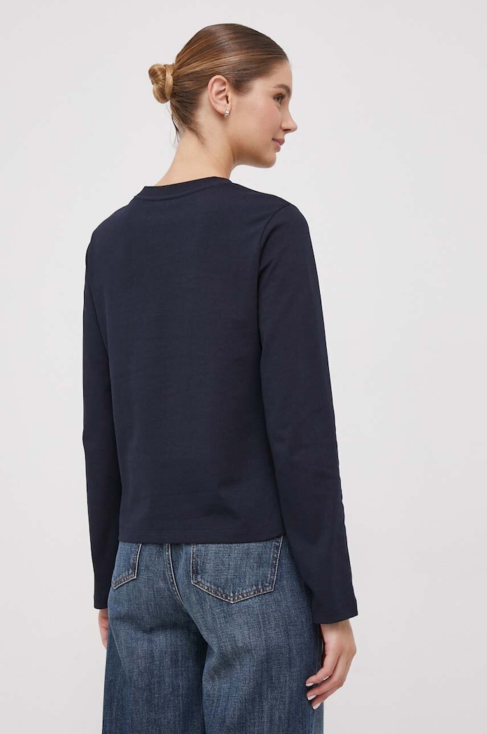 Odzież Tommy Hilfiger longsleeve bawełniany WW0WW40292 granatowy